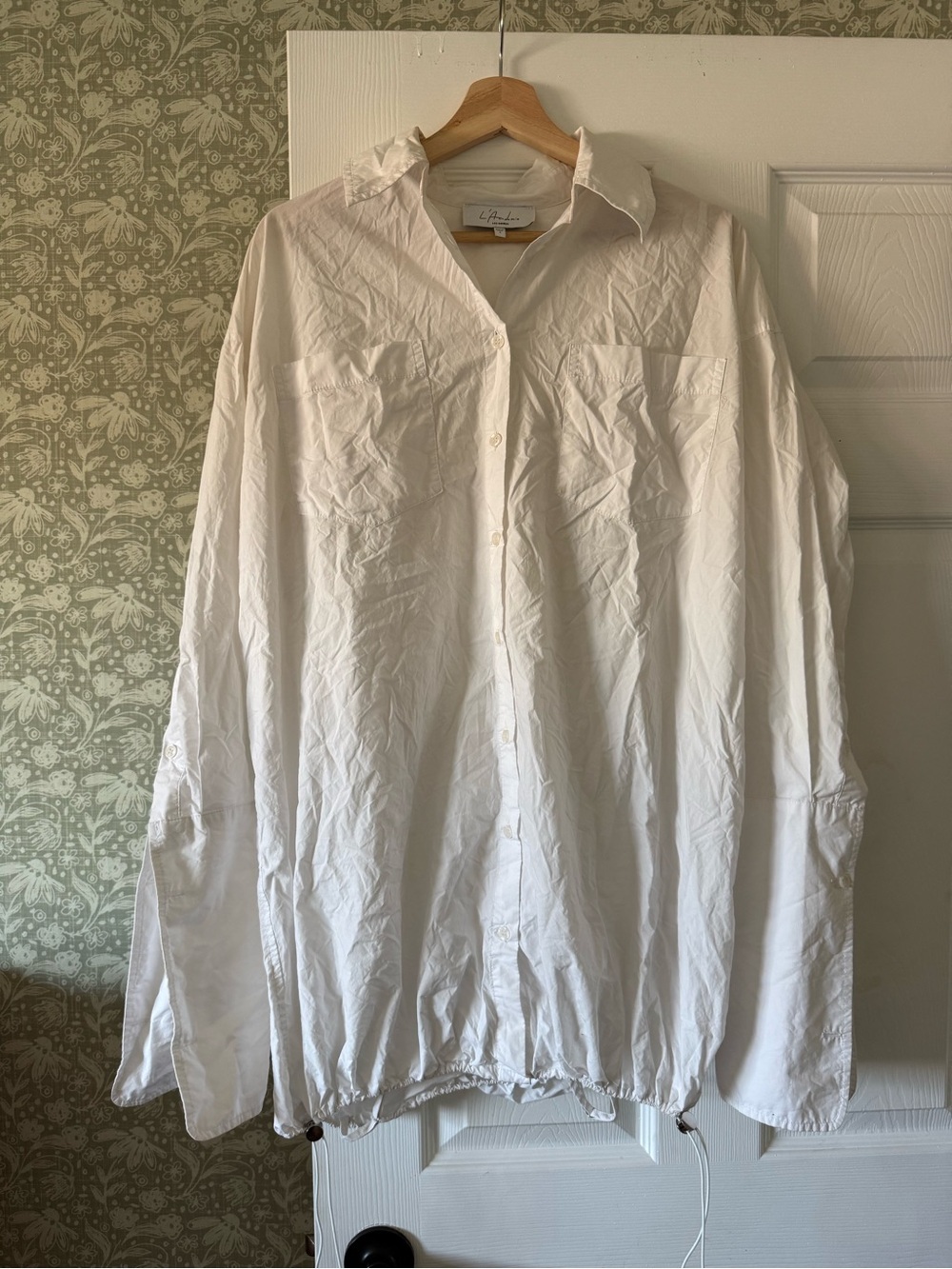 L'Academie White Button-Down Shirt